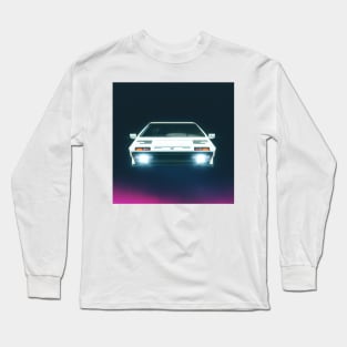 Future dreams of the past - Flying white car Long Sleeve T-Shirt